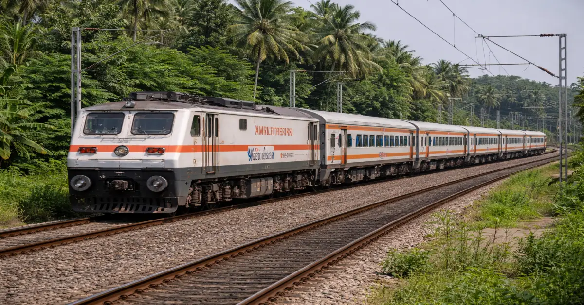 Amrit Bharat Express Trains operating on an electrified rail corridor in Kerala