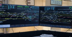 Electronic Interlocking system control room at Borivali station on the Mumbai Suburban Railway network