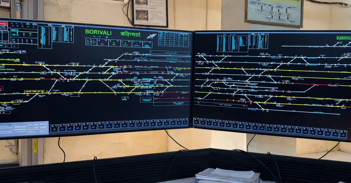 Electronic Interlocking system control room at Borivali station on the Mumbai Suburban Railway network
