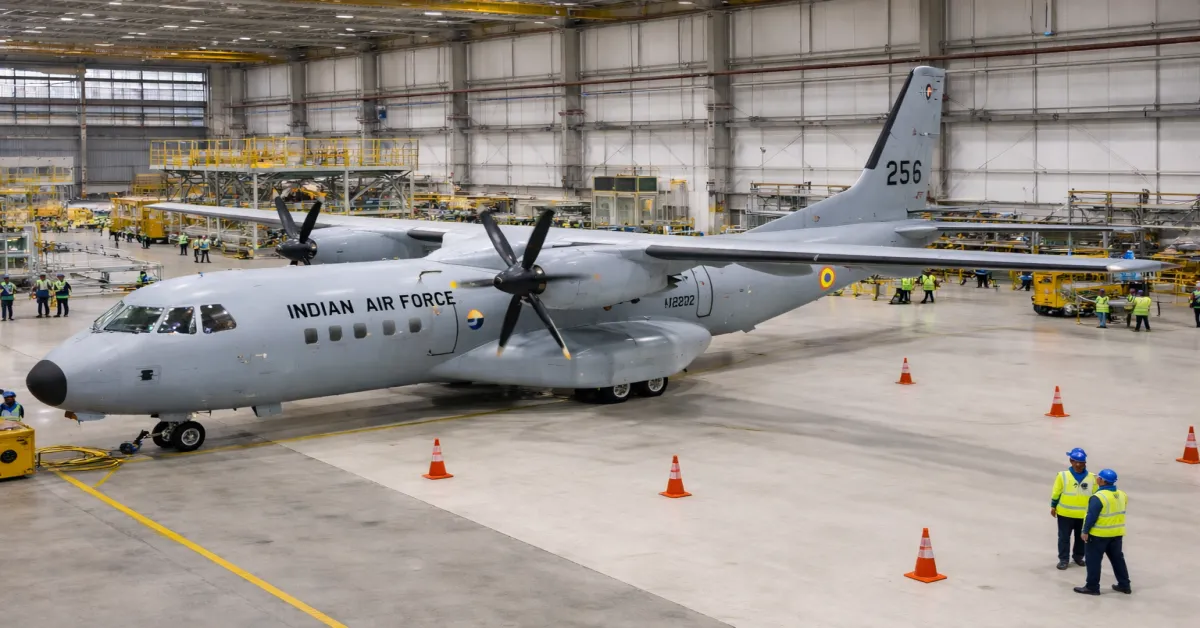 C-295 Aircraft under assembly at the Airbus-Tata facility in Vadodara