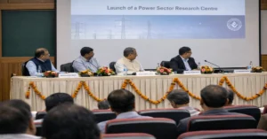 Officials at IIT Delhi during the launch of a centre focused on power sector regulatory research.