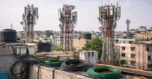Telecom broadband infrastructure supporting wireless and wireline connectivity in India.