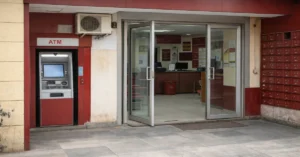 ATM installed inside or outside an India Post office providing basic banking services.