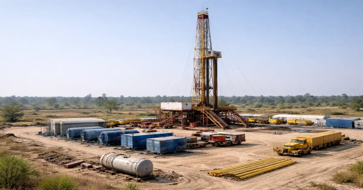 An offshore oil and gas exploration facility operating in Indian waters.