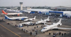 Wings India 2026 aviation event at Begumpet Airport in Hyderabad