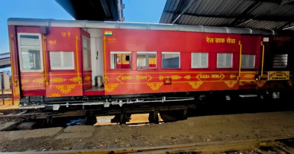 Air Brake Coach Rake coach on Kalka-Shimla Heritage Railway platform