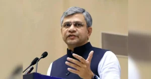 Railway Minister Ashwini Vaishnaw addressing an official event