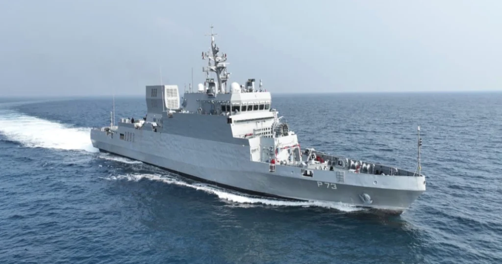 Anti-Submarine Warfare Shallow Water Craft Anjadip of the Indian Navy at sea