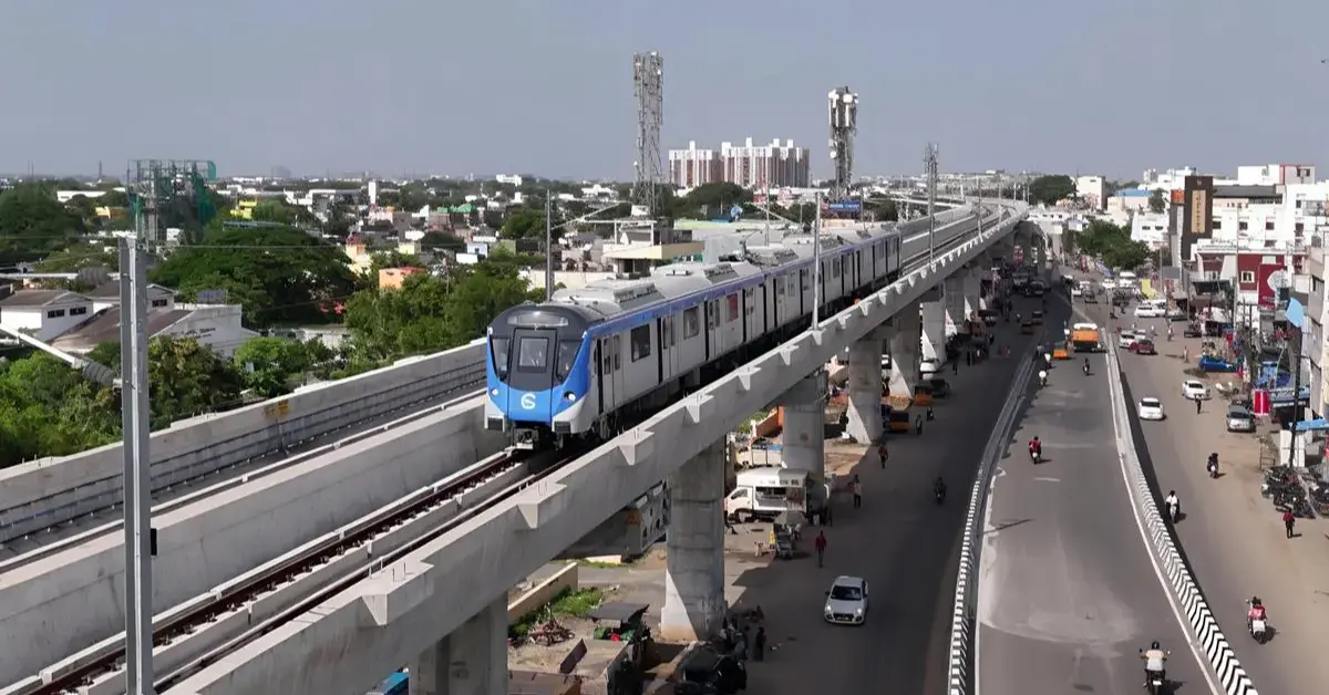 Elevated Chennai Metro Phase 2 Corridor 4 between Poonamallee Bypass and Vadapalani
