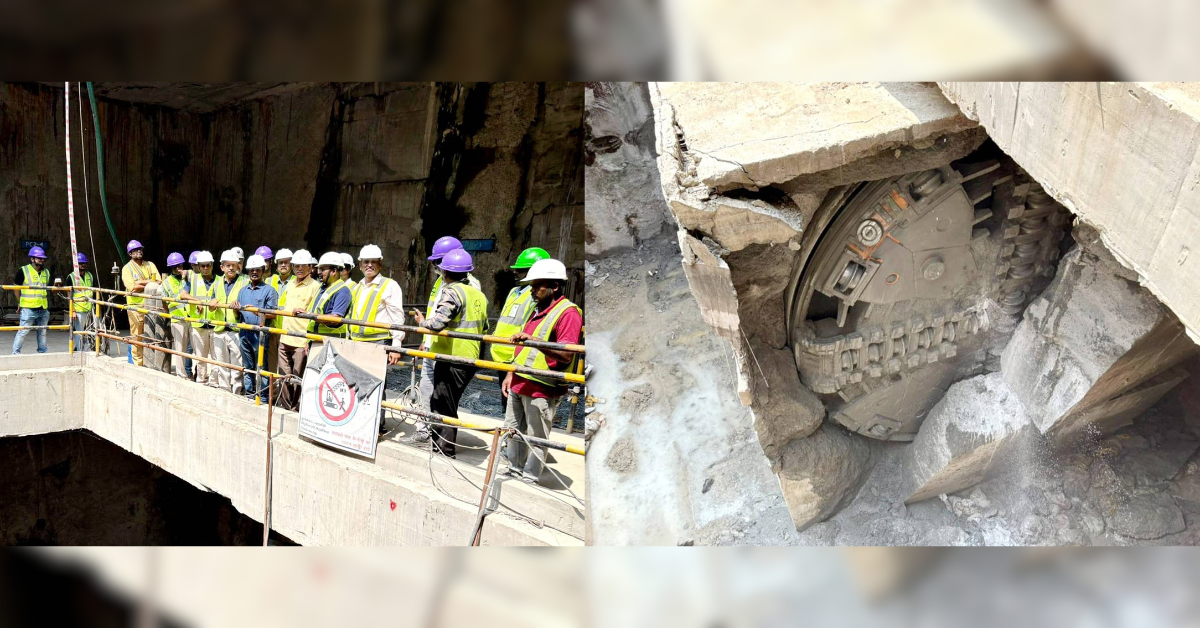 Chennai Metro Phase 2 TBM breakthrough at Mandaveli shaft