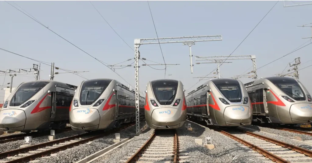 Delhi-Meerut Namo Bharat Corridor trains at NCRTC yard