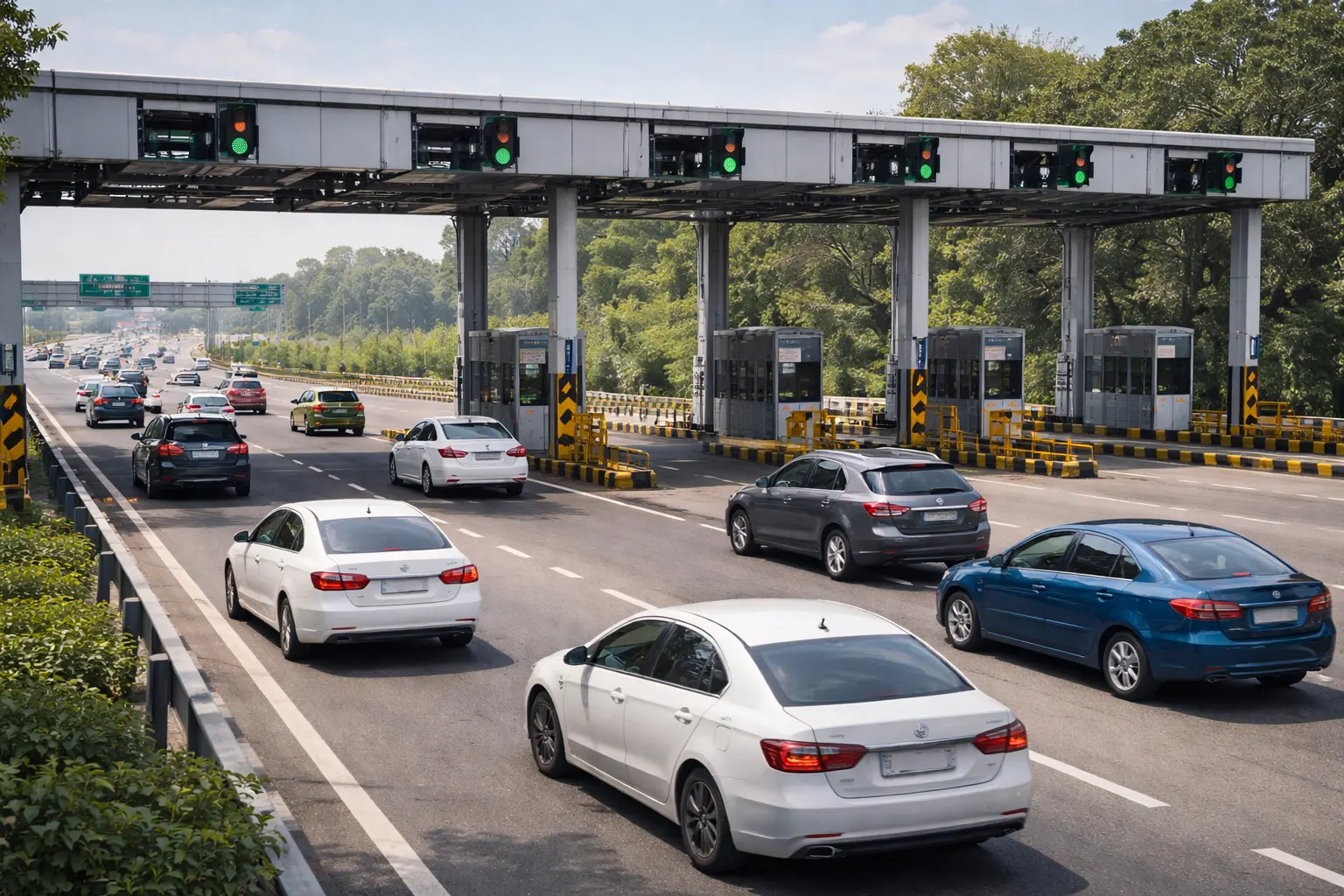 FASTag-enabled toll plaza on a National Highway in India