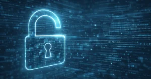 Digital illustration representing controlled access and safeguards around taxpayer data systems
