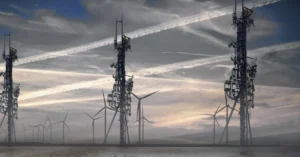 Telecom towers representing 5G digital infrastructure deployment