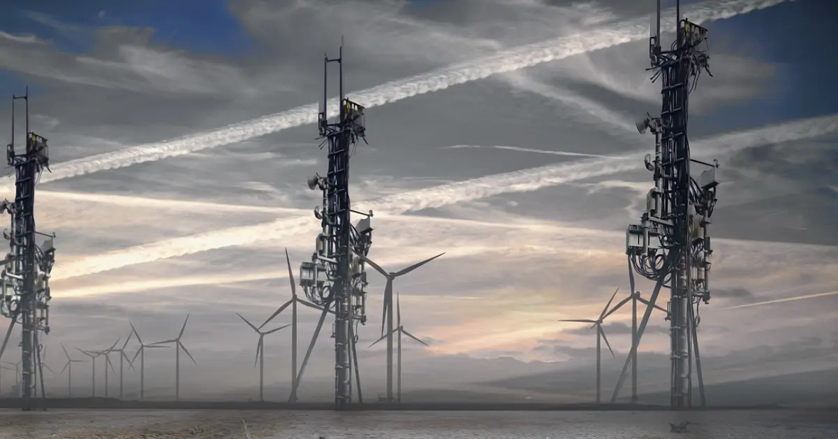 Telecom towers representing 5G digital infrastructure deployment