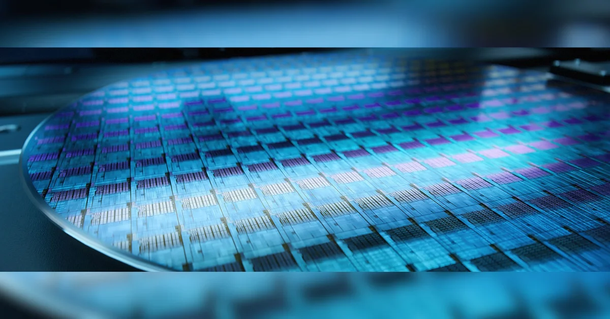 Semiconductor wafer inside a fabrication facility in India
