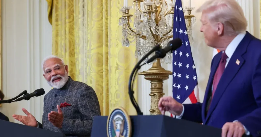 Prime Minister Narendra Modi and US President Donald Trump during an official interaction