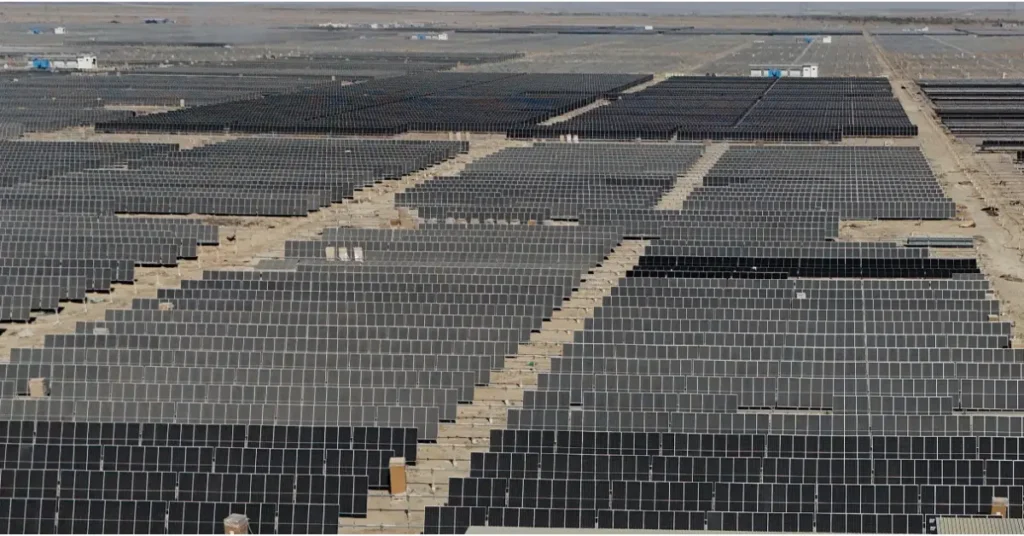 Khavda-II Solar Project solar panel arrays at NGEL site in Gujarat