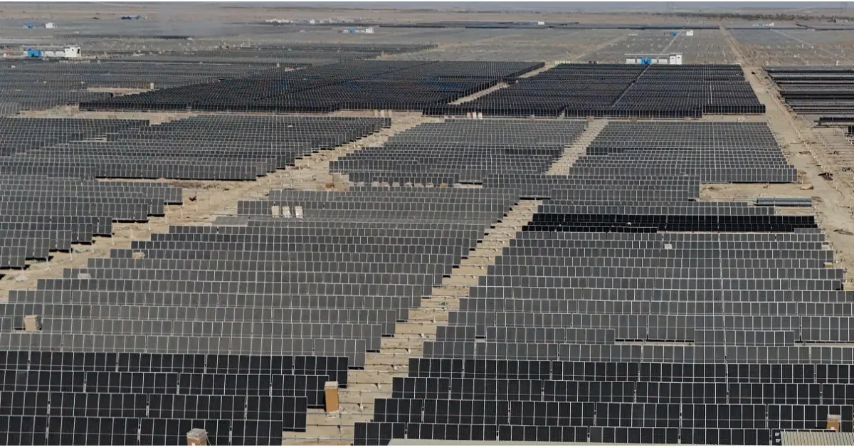 Khavda-II Solar Project solar panel arrays at NGEL site in Gujarat