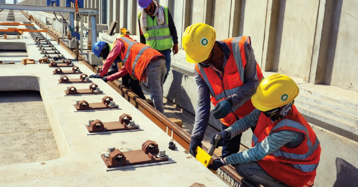 Mumbai-Ahmedabad High-Speed Rail track bed construction work
