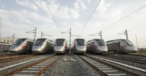 Namo Bharat Regional Rapid Transit System train fleet on tracks