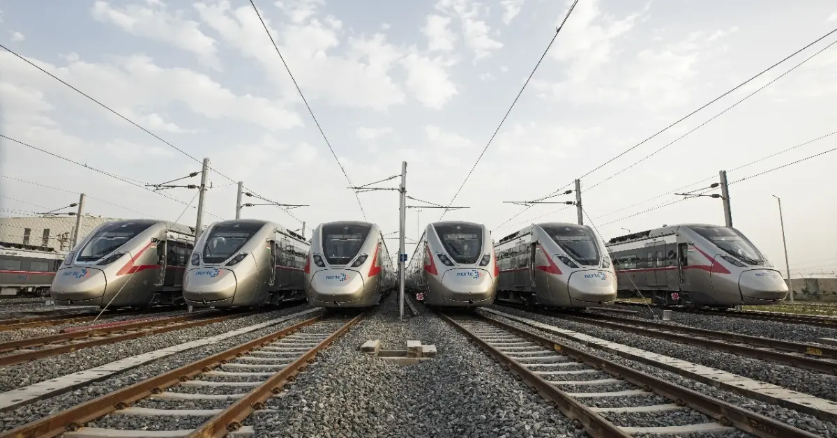 Namo Bharat Regional Rapid Transit System train fleet on tracks
