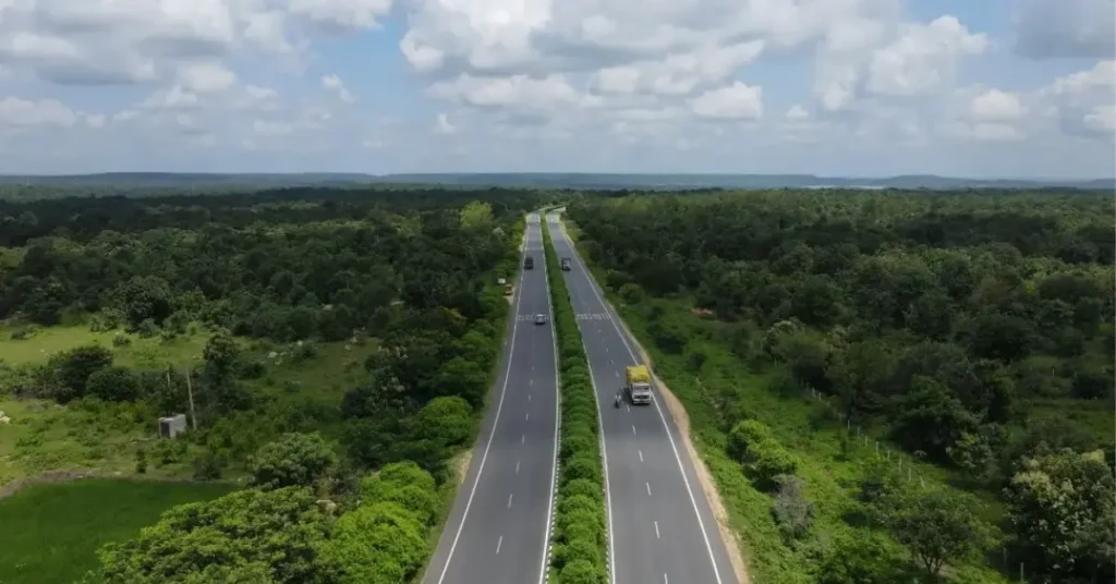Bee Corridors on National Highways represented by green median plantation