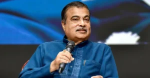 Union Road Transport and Highways Minister Nitin Jairam Gadkari speaking at an event