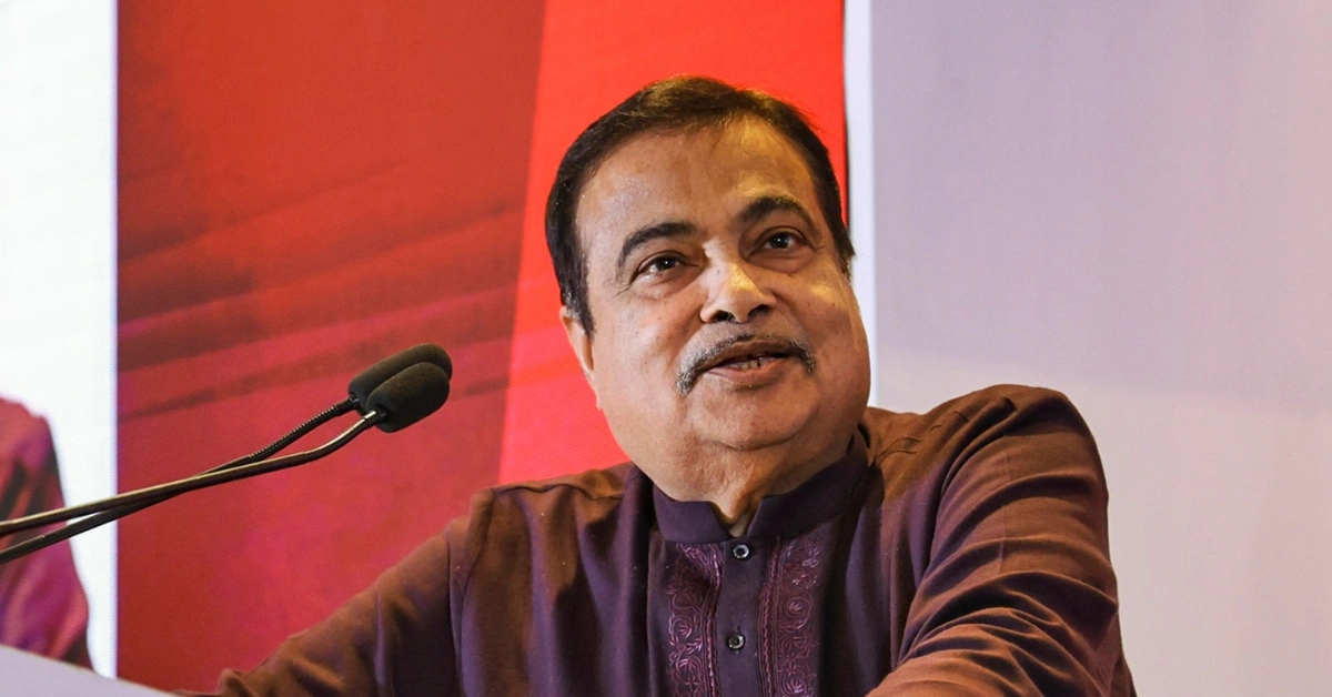 Nitin Jairam Gadkari during a public address related to road transport and highways