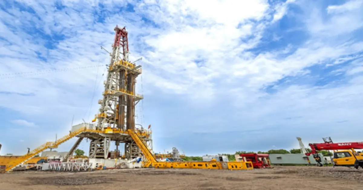 Crude Oil Production drilling operations at ONGC onshore oil field