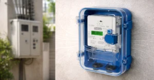 Smart electricity meter installed as part of power distribution reforms under RDSS