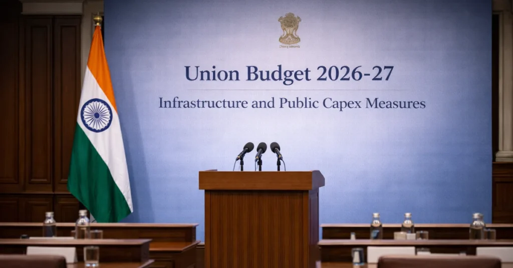 Union Budget 2026–27 announcement on public capex and infrastructure in India