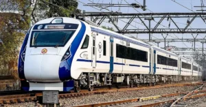 Vande Bharat Express operating on an electrified Indian Railways section