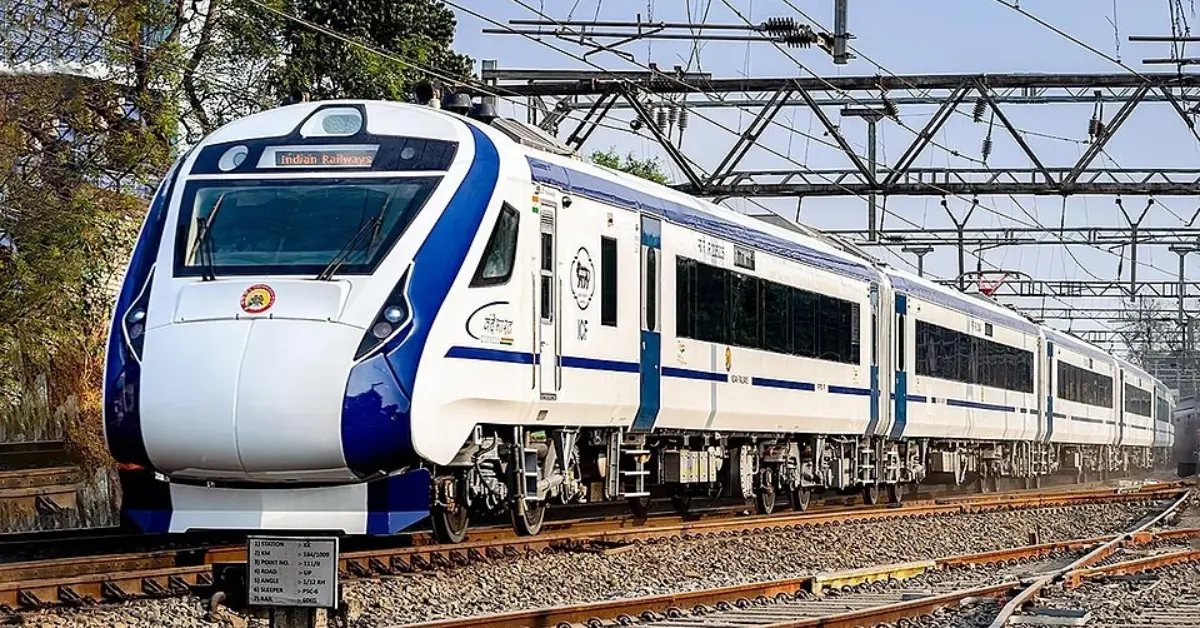 Vande Bharat Express operating on an electrified Indian Railways section