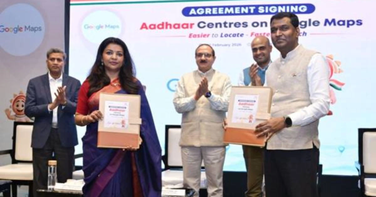 Verified Aadhaar centres on Google Maps agreement signing
