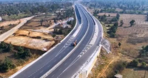 Multi-lane highway corridor representing connectivity to the Delhi-Mumbai Expressway in Madhya Pradesh