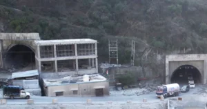 Digdol-Panthyal Twin Tube tunnel portals under construction on NH-44 in Jammu and Kashmir