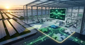 Financial district skyline representing foreign direct investment ecosystem in India