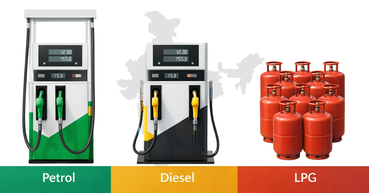fuel shortage petrol diesel LPG supply infographic India