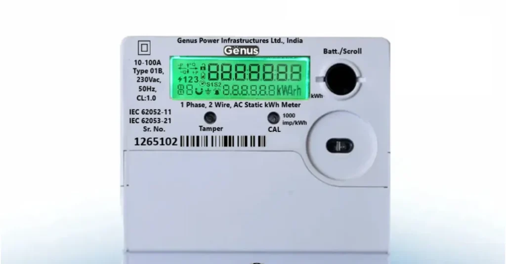 Digital electricity smart meter used for automated power consumption monitoring under India’s smart meter rollout