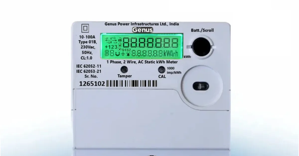 Digital electricity smart meter used for automated power consumption monitoring under India’s smart meter rollout