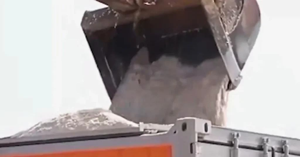 Indian Railways salt loading into container for cargo transport under Reform Express initiative