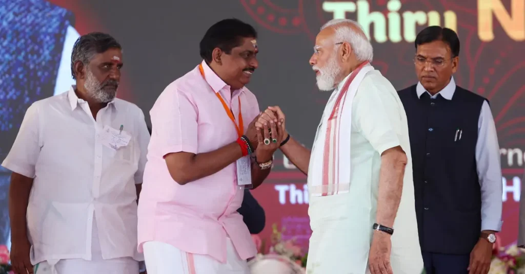 PM Modi during launch of infrastructure projects worth ₹7,100 crore in Puducherry