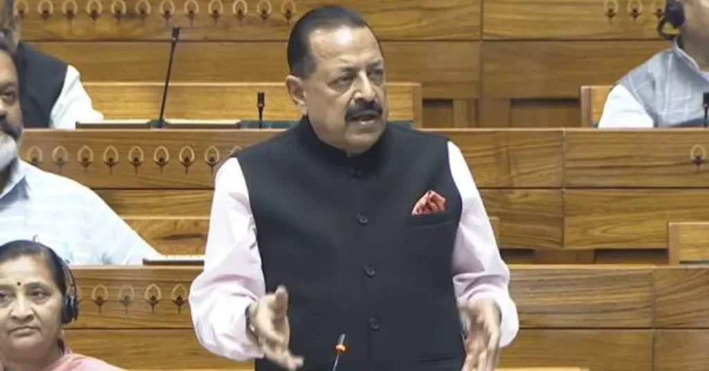 Jitendra Singh speaking in Parliament during discussion on rare earth magnet production and critical minerals