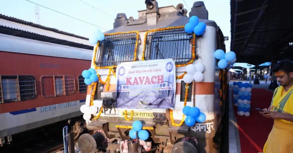 Kavach system implemented on Indian Railways Prayagraj Kanpur section