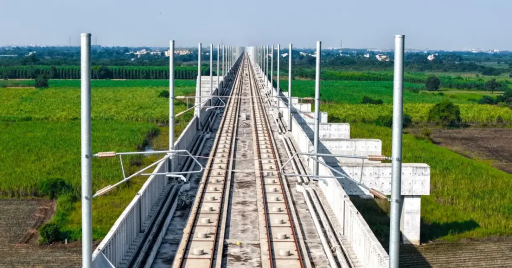 Electrification work on Mumbai-Ahmedabad High-Speed Rail corridor