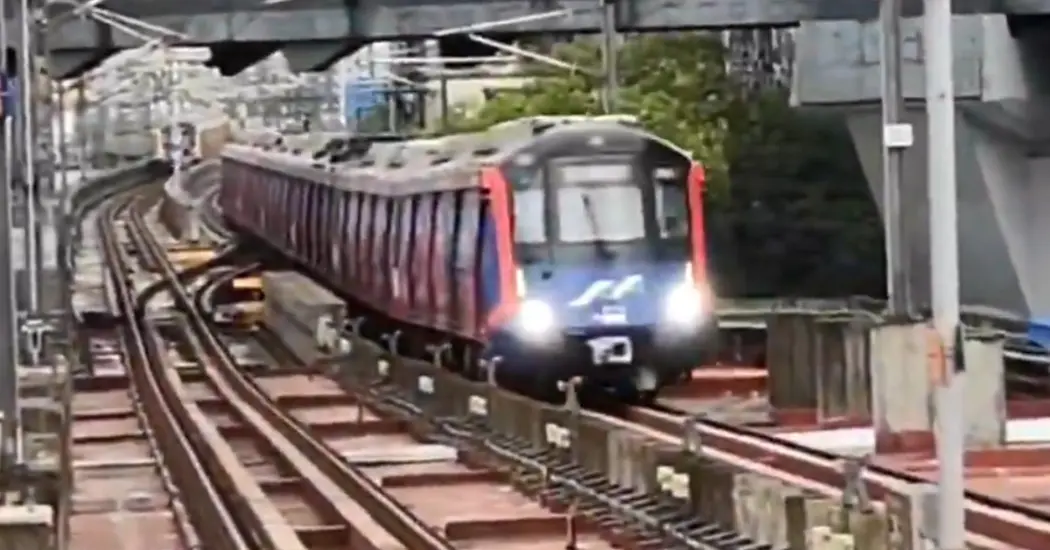 Metro Line 9 Phase 1 Mumbai metro train on elevated corridor
