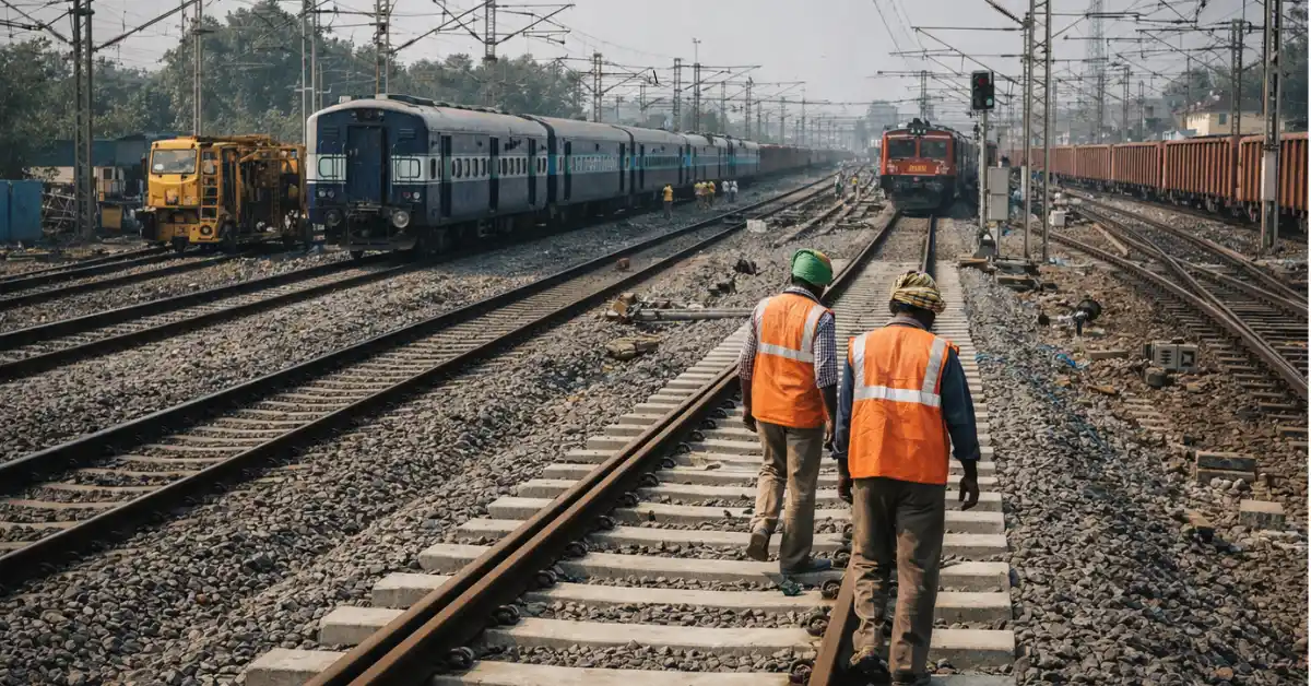 Indian railway tracks expansion and train movement under Gati Shakti projects