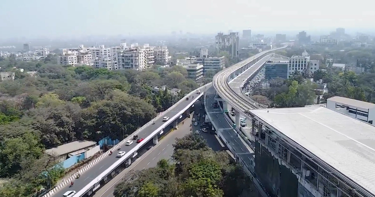 Integrated double-decker flyover at Savitribai Phule Pune University Chowk in Pune