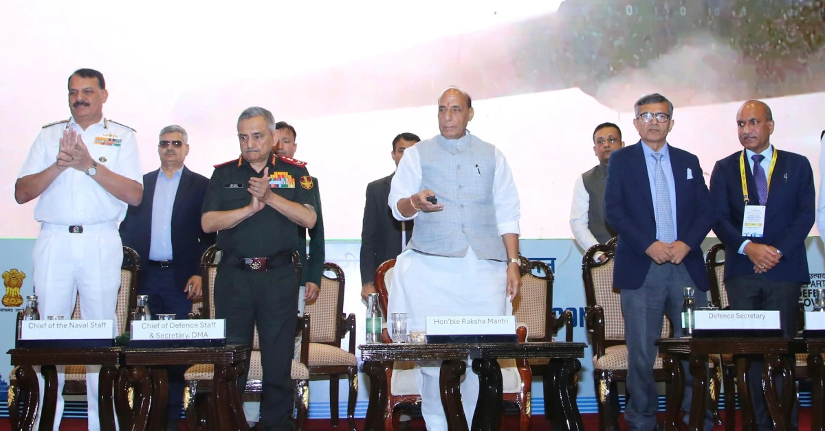 Rajnath Singh at National Defence Industries Conclave in New Delhi
